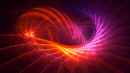 3D rendering abstract red fractal light background