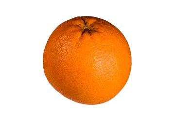 One orange fruit isolated on a white background