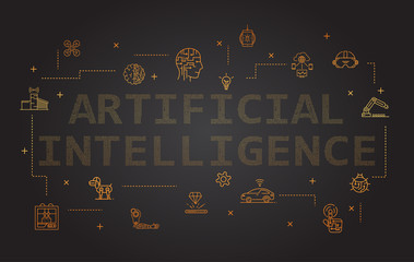 Graphic design of artificial intelligence.