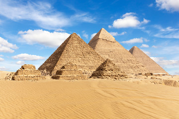 Egypt, the Great Pyramids of Giza view