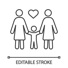 Lesbian family linear icon