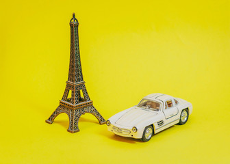Eiffel tower and retro car