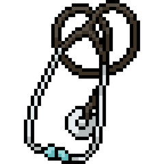 vector pixel art stethoscope