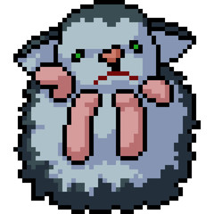 Obraz premium vector pixel art young porcupine