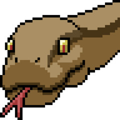 vector pixel art snake head