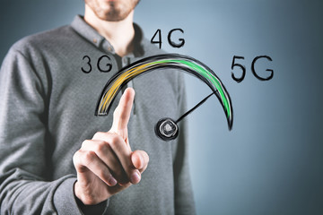 Wireless network speed evolution 5G concept