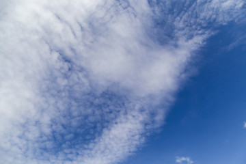 The blue sky with big white clouds