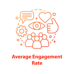Average audience engagement rate concept icon