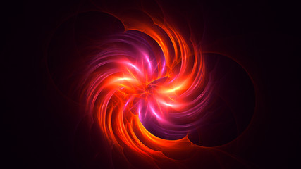 3D rendering abstract red fractal light background