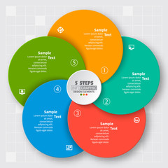 Abstract 3D Paper Infographics. Business template .Vector illustration