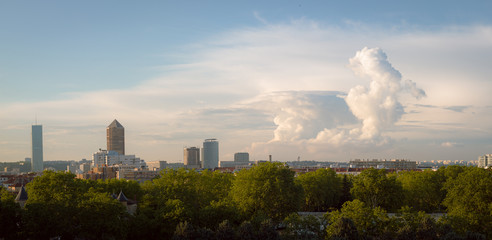 panoramique sur Lyon et quartier Part dieu