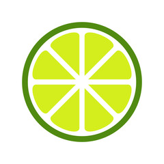 Green lime slice icon.