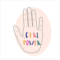 Obraz premium Girl power Me too vector illustration concept