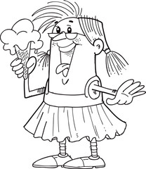 a girl with ice cream