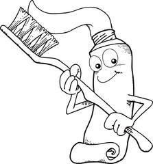 brush and toothpaste