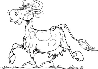 Cute cartoon cow illustration