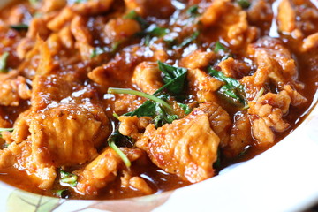 Stir fried pork chili - Thai traditional food style