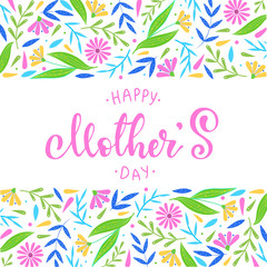 Colorful floral border / frame for Mother's day