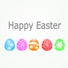 Simple illustration with a set of easter eggs and text.