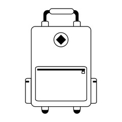 Travel luggage symbol isolated in black and white