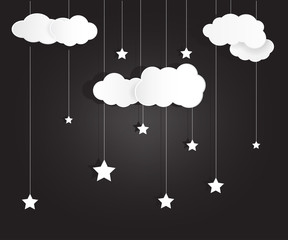 abstract background with clouds and star