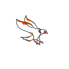minimalist line art eagle logo designs vector, colorful animal logo designs concept