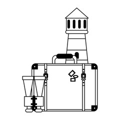 Vacations and travel concept in black and white