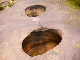 Amazing stone hole the hole is like a pot, is a natural hole.The hole is the largest group in Thailand. There are no less than 16 holes with many sizes ranging from 40 -300 cm wide mouth - 10 m. deep