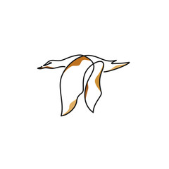 minimalist line art goose logo designs vector, colorful animal logo designs concept