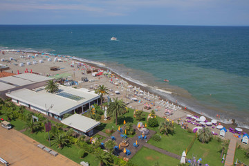 Fototapeta na wymiar View of Batumi Boulevard. The city embankment. Georgian Resort Town
