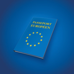 Passeport Européen sur fond sombre(Français)