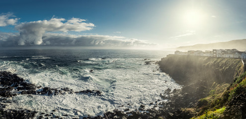 A view on cliffs in daybreak on Azores