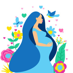 Obraz na płótnie Canvas Happy pregnancy. Pretty pregnant woman.