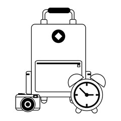 Vacations and travel concept in black and white