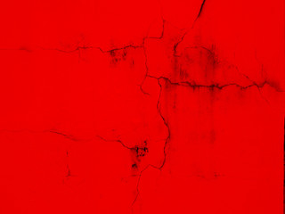 grunge red paint wall with crack texture background