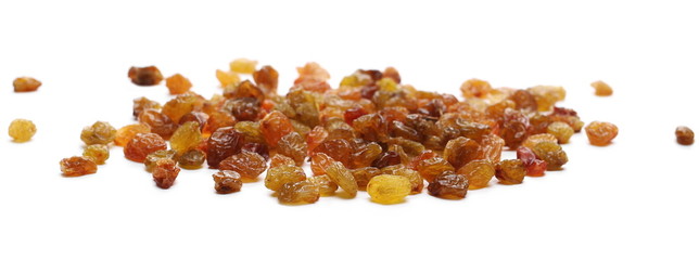 Raisins isolated on white background 