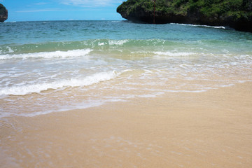 Untouched tropical beach in java  