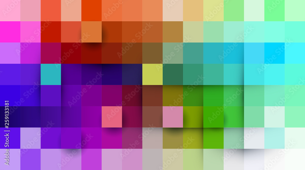 Wall mural vector abstract pixel or geometric pattern background. illustration of squares with color blue blurr