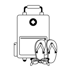 Vacations and travel concept in black and white