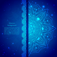 Vintage beige doodle ornament in Indian style background. Vector illustration