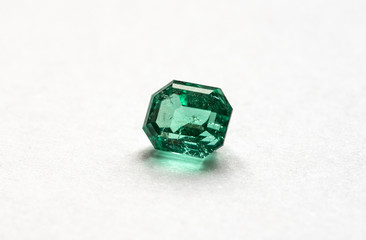 Emerald on White Background