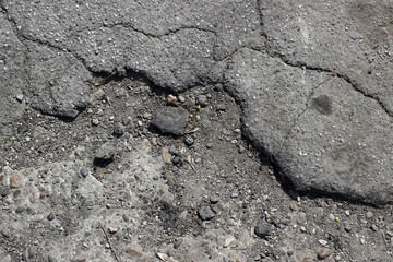 Asphalt cracks fracture surface texture detail