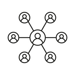 Team in social network working concept. Human model connection vector illustration.