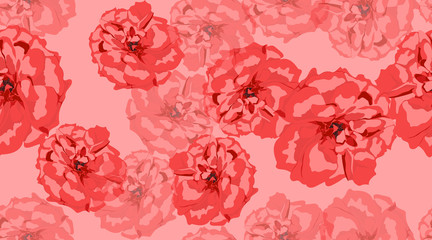 Seamless Floral Pattern, Red Vintage Roses.