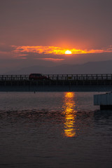 Fototapeta premium 大村湾の朝焼け