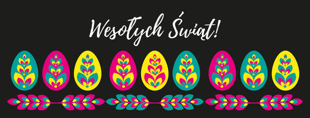 Baner świąteczny z kolorowymi pisankami © ZYTA.eM
