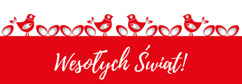 Baner wielkanocny biało-czerwony