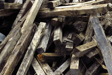 pile of old wood