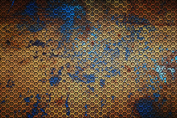 rusty hexagon background and texture.