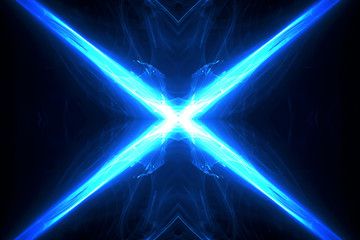 blue circular wave glow. kaleidoscope lighting effect.